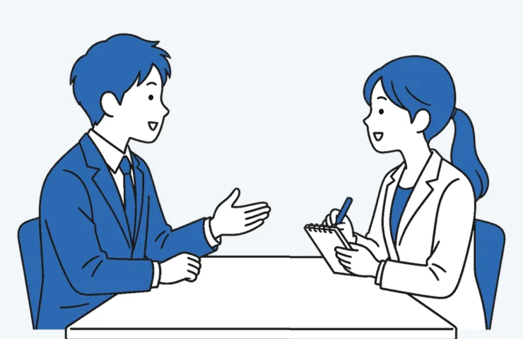 外国人材の採用について打ち合わせをする様子